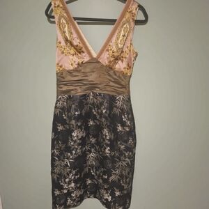 Phoebe Couture Oriental Print Dress Size 8